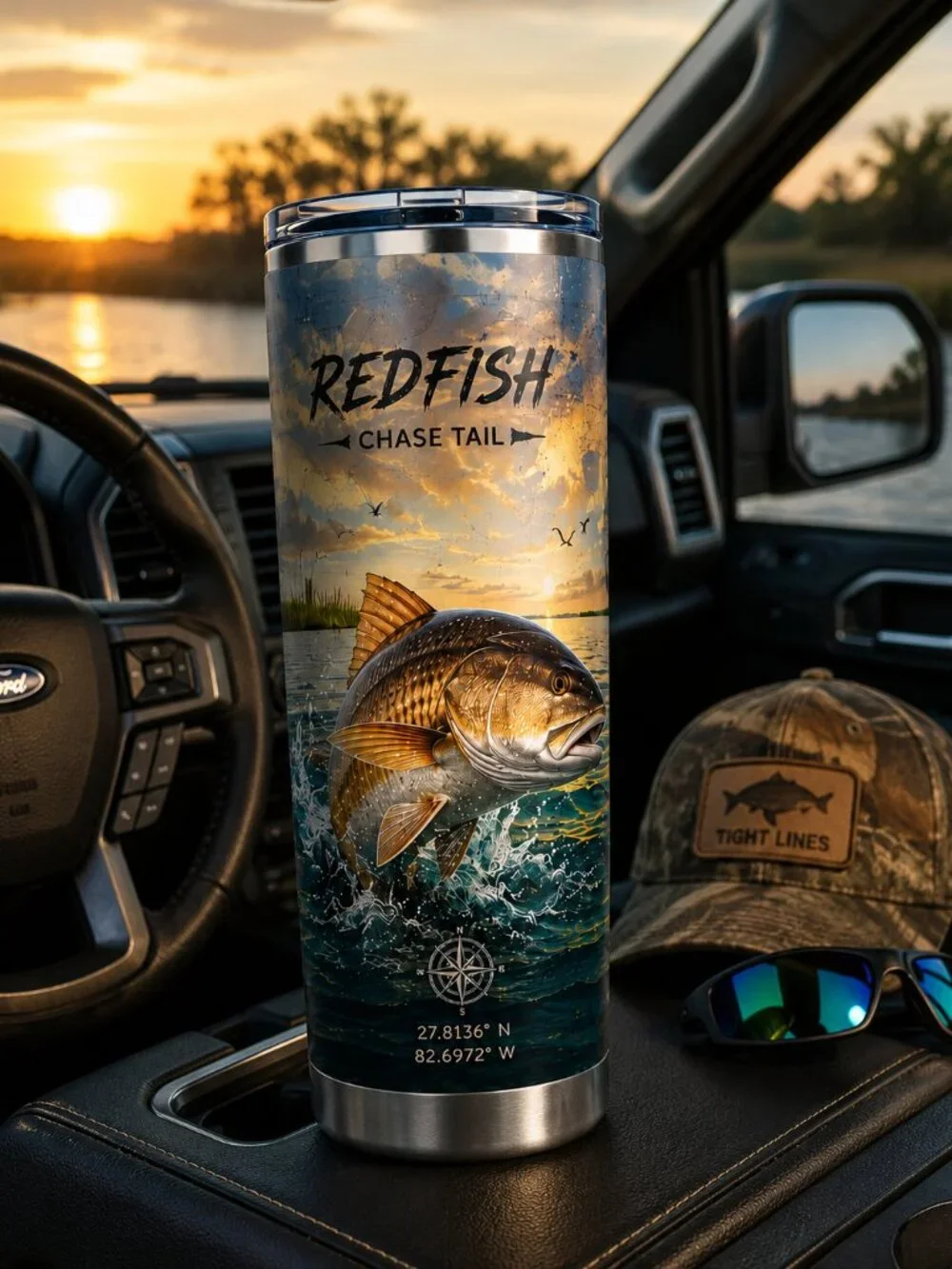 NEW! Fishing Series – Redfish 20 oz Stainless Steel Tumbler